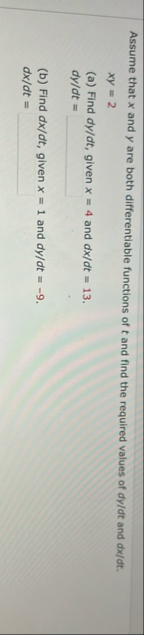 Assume that x and y are both differentiable