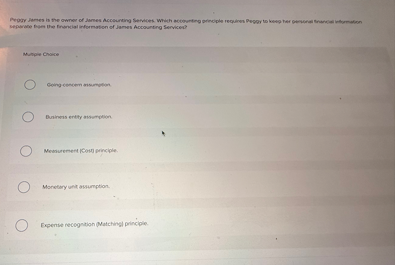 Peggy James is the owner of James Accounting