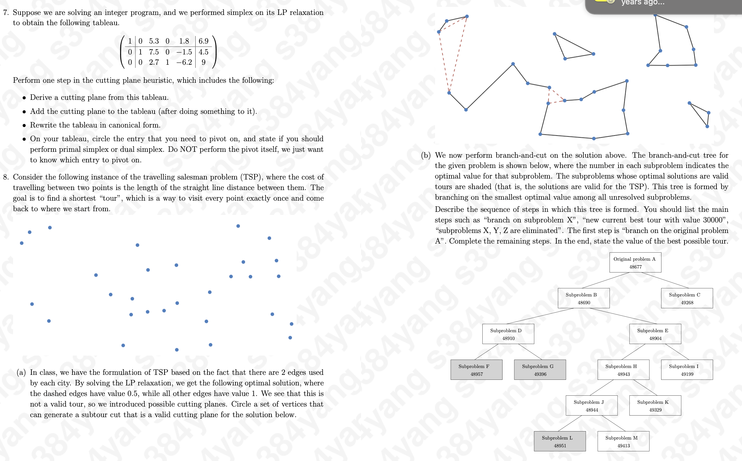 Suppose we are solving an integer program, and we