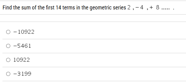 Find the sum o f the first 1 4 terms i n the
