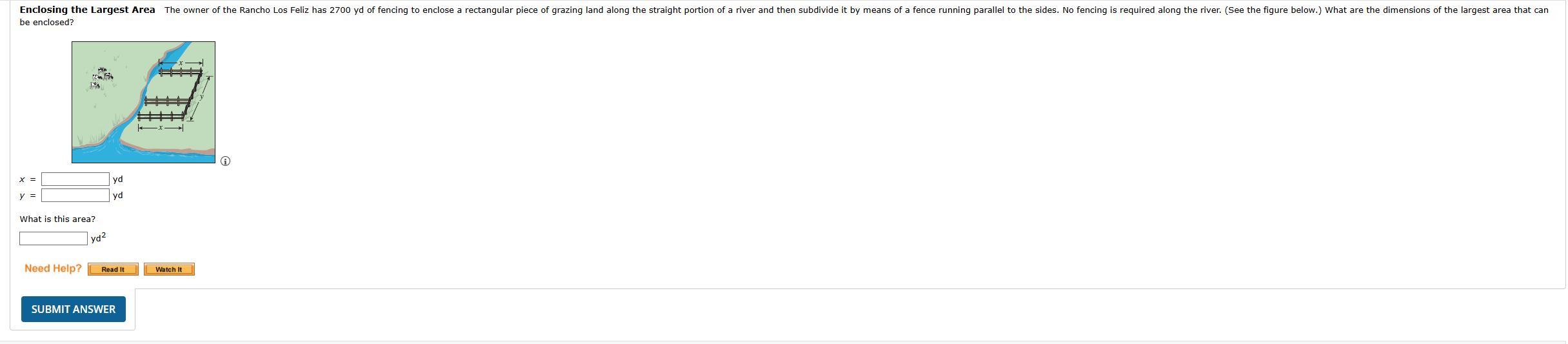 code class = "asciimath" > be enclosed? x = r ,