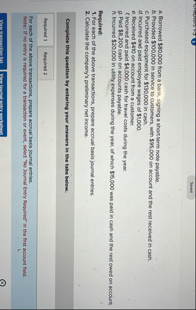 a . Borrowed $ 8 0 , 0 0 0 from a bank, signing a