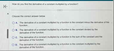 How do you find the derivative of a constant