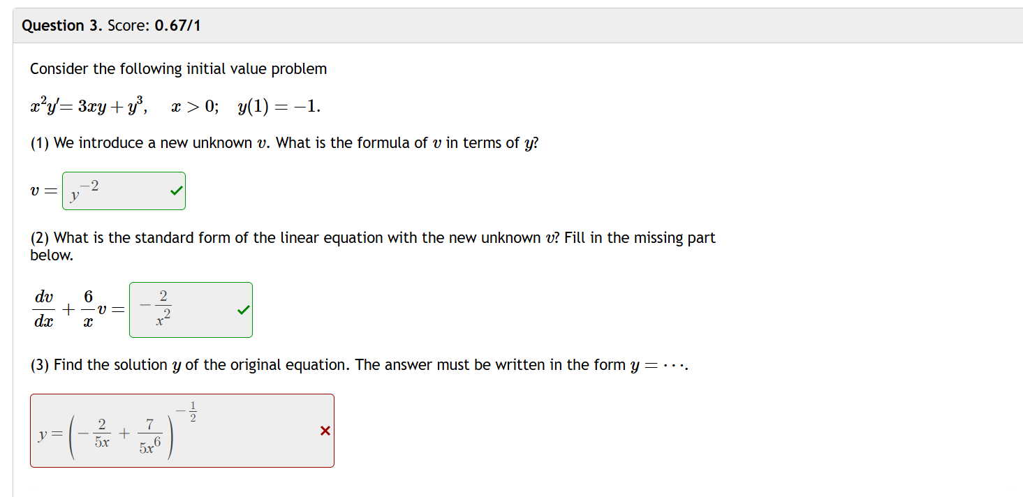Question 3 . Score: 0 . 6 7 1 Consider the