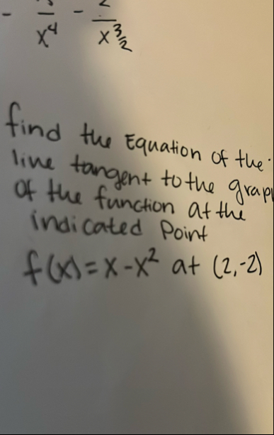 find the Equation of the line tangent to the