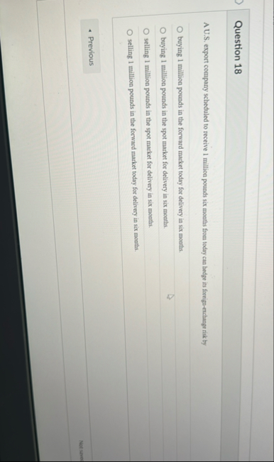 Question 1 8 A U . S . export company scheduled