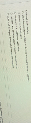 A line - and - staff structure A line - and -