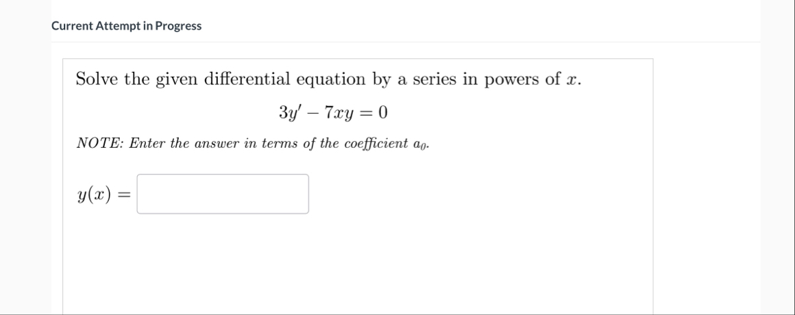 Current Attempt in Progress Solve the given