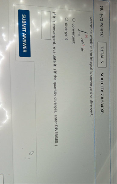 [ - / 2 Points ] SCALCET 8 7 . 8 . 5 3 4 . XP .