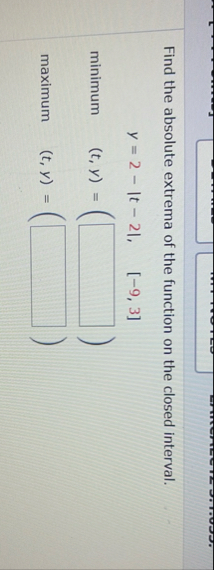 Find the absolute extrema of the function on the