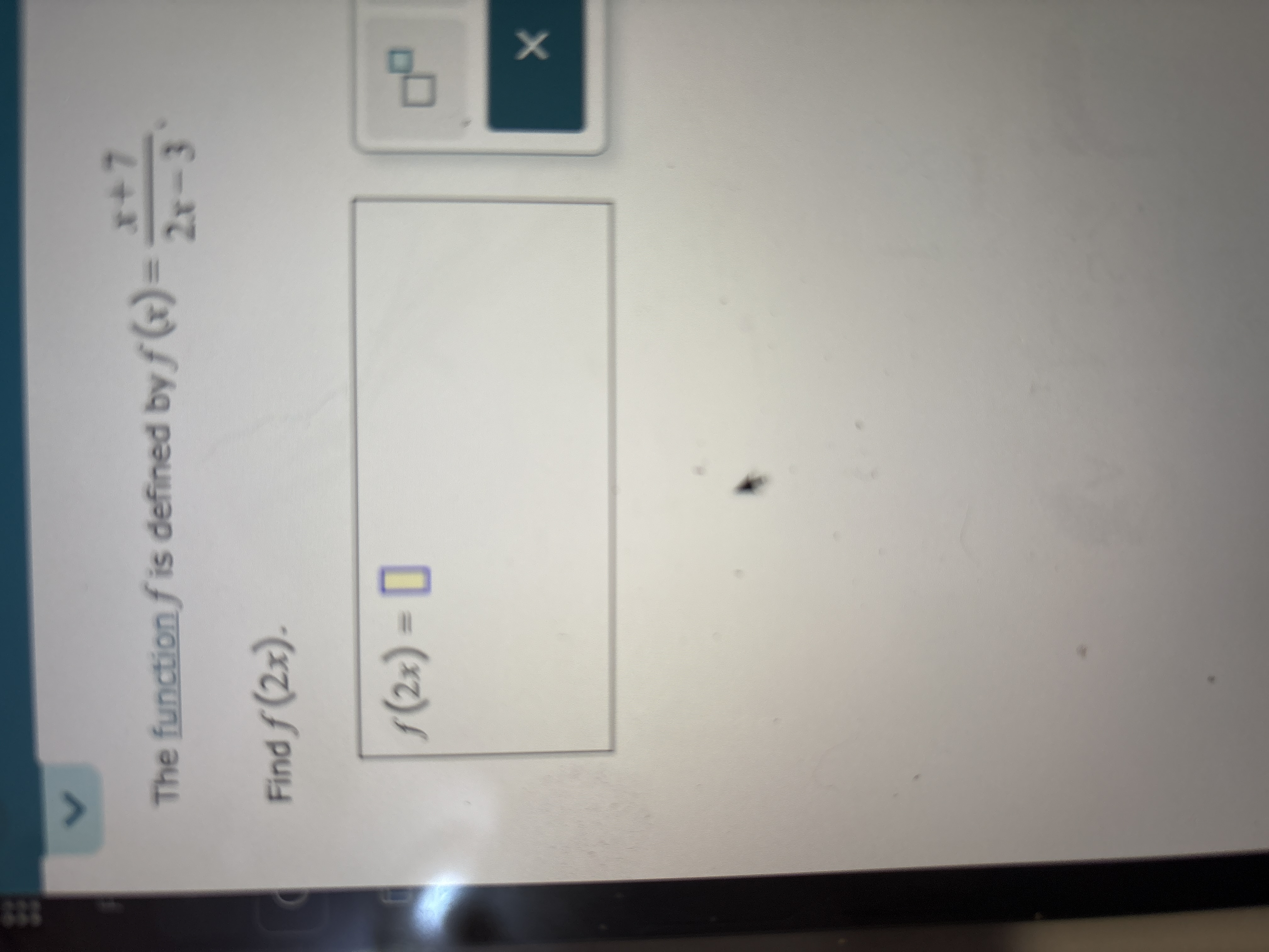 The function f i s defined b y f ( x ) = x + 7 2