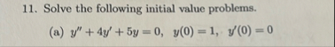 Solve the following initial value problems. ( a )