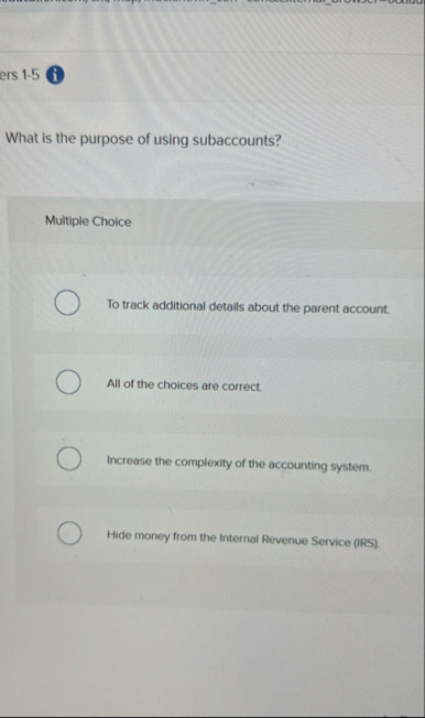 ers 1 - 5 ( i ) What is the purpose of using