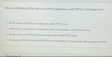 Why are PFAS like PFOA Genx, and PFOS dangerous,