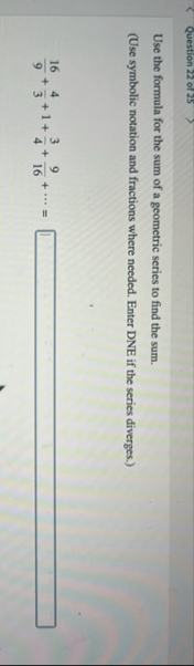 Question 2 2 or 2 5 Use the formula for the sum