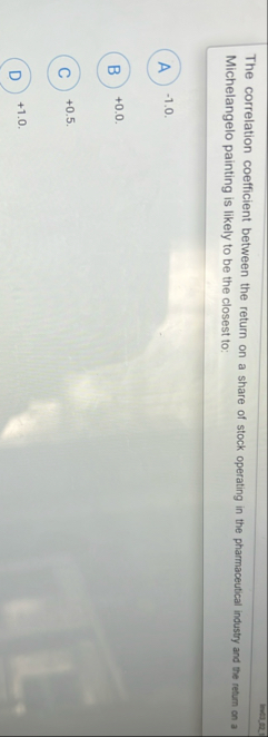 The correlation coefficient between the return on