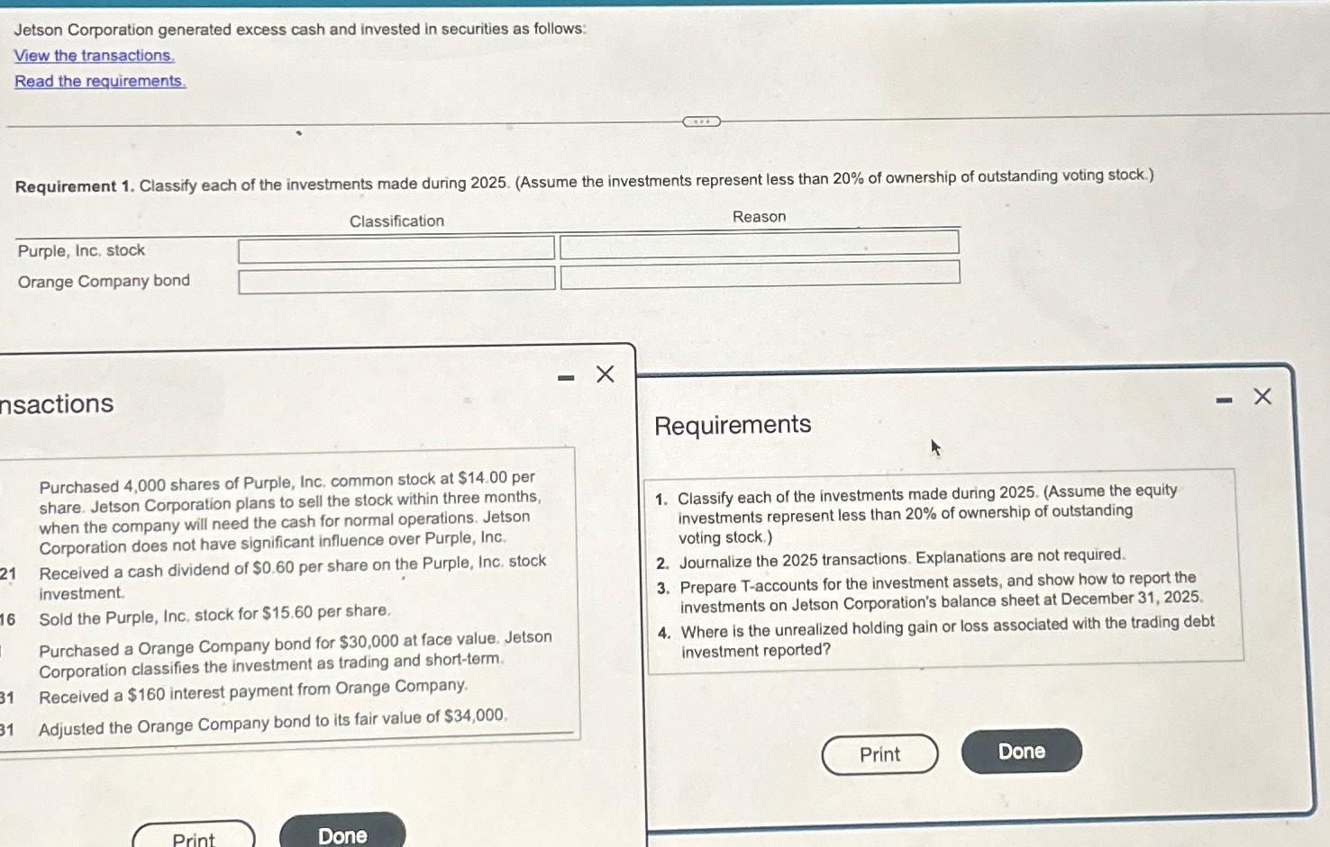 2 0 % What are the classification and reasons for