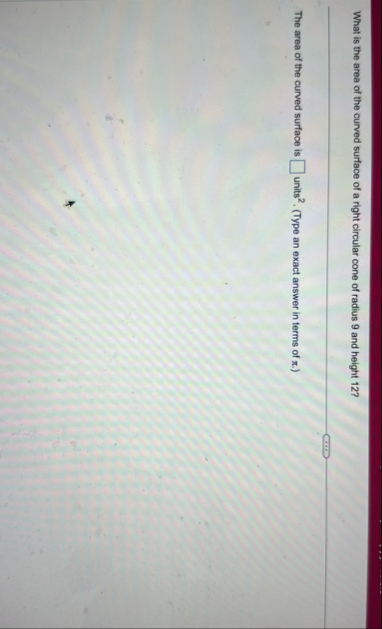 What is the area of the curved surface of a right