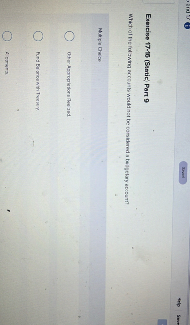 Exercise 1 7 - 1 6 ( Static ) Part 9 Which of the