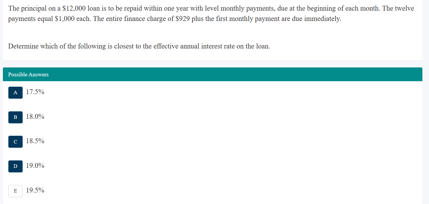 The principal o n a $ 1 2 , 0 0 0 loan i s t o b