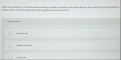 When accounting for a non - free - standing