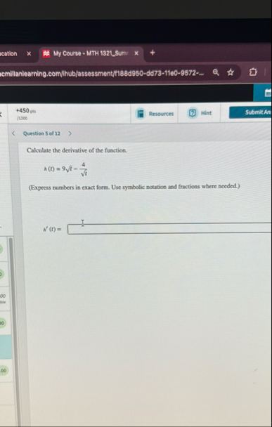 cation My Course - MTH 1 3 2 1 _ Sum: