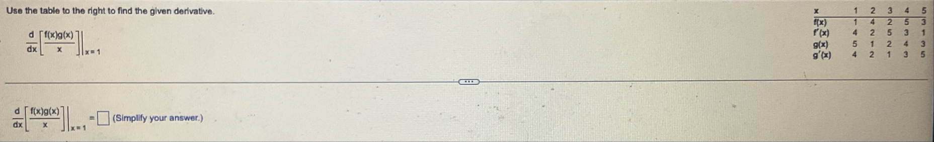 Use the table to the right to find the given