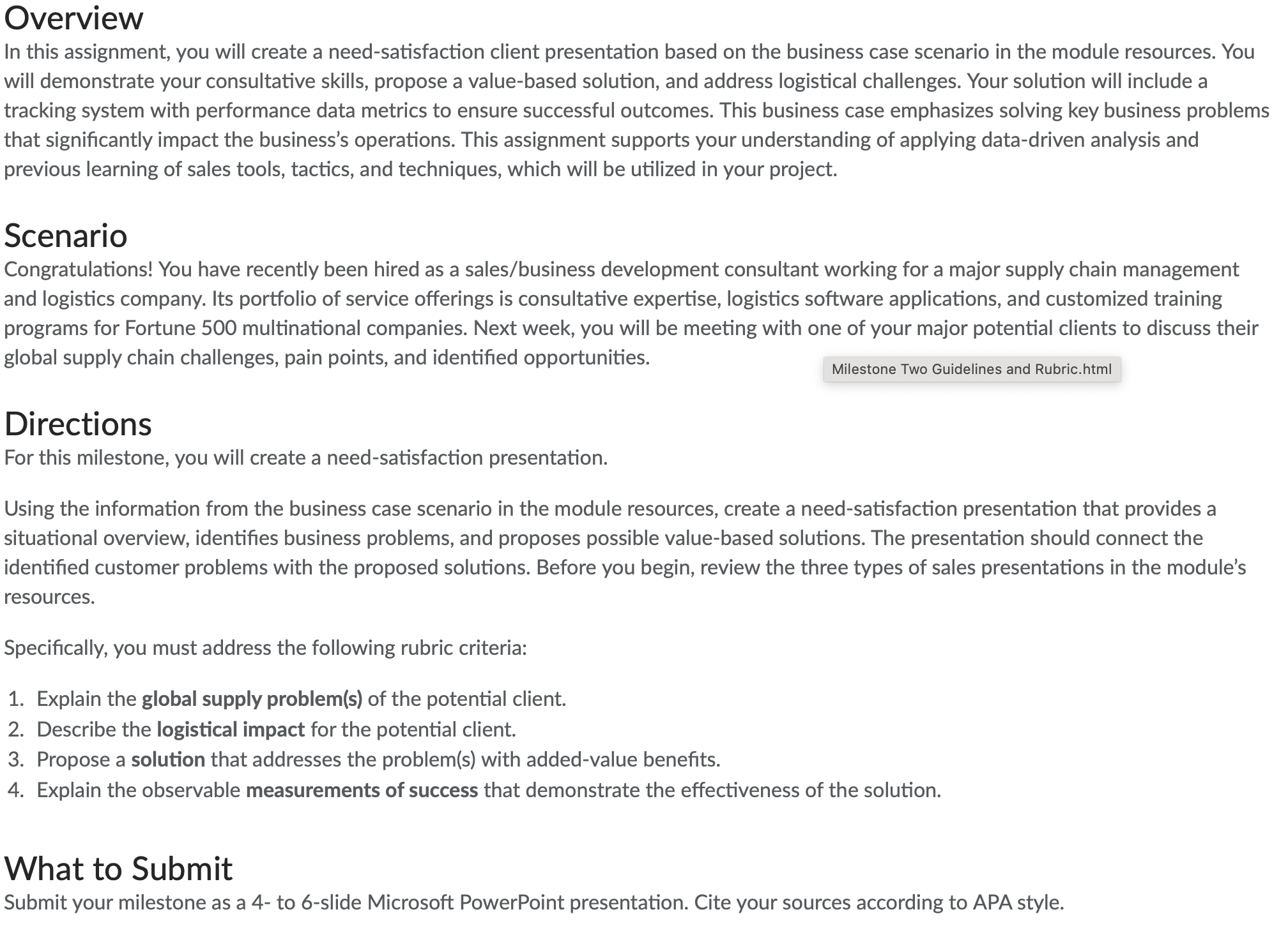 Overview In this assignment, you will create a