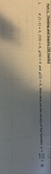 Part C: Thinking and Inquiry ( 2 0 marks ) If f (