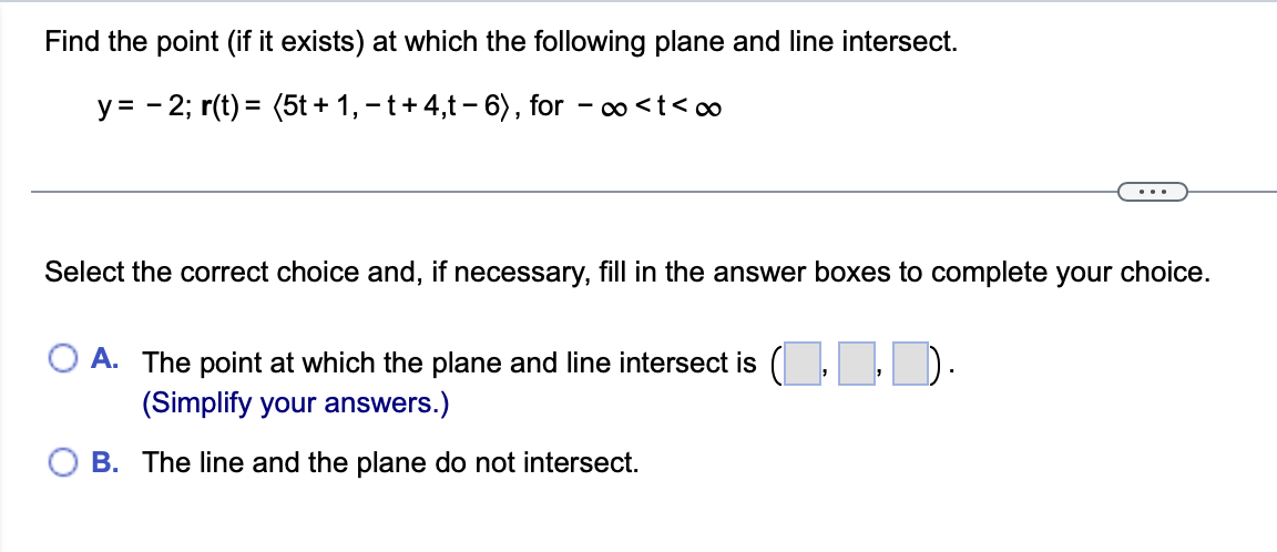 Find the point ( i f i t exists ) a t which the