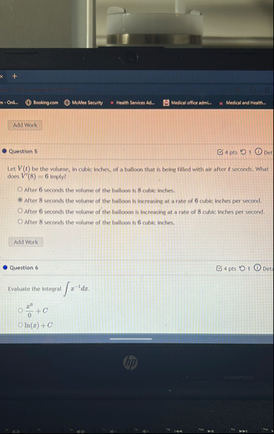 Question 5 4 pts 1 Det Let V ( t ) be the volume,