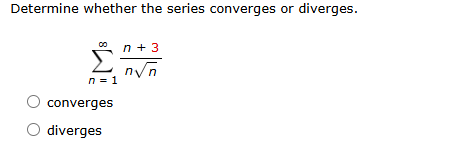Determine whether the series converges o r