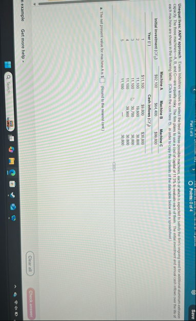 Part 1 ds 0 Points: 0 af 4 Save Unequal lives: