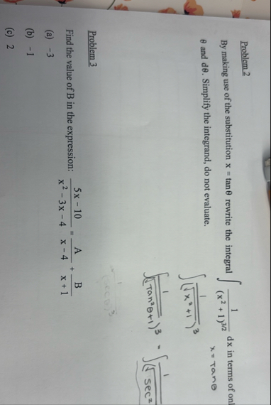 Problem 2 By making use of the substitution x = t