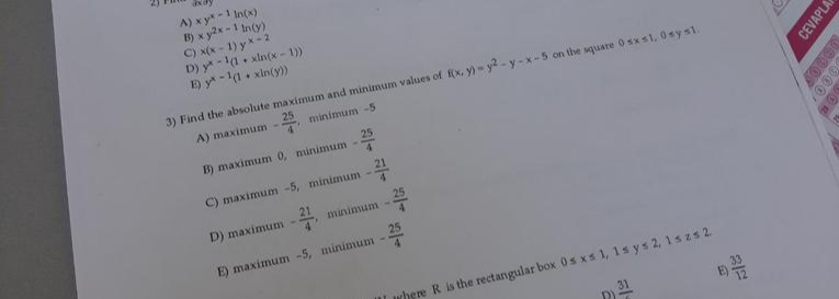 Find the a b s o l u t e maximum and minimum