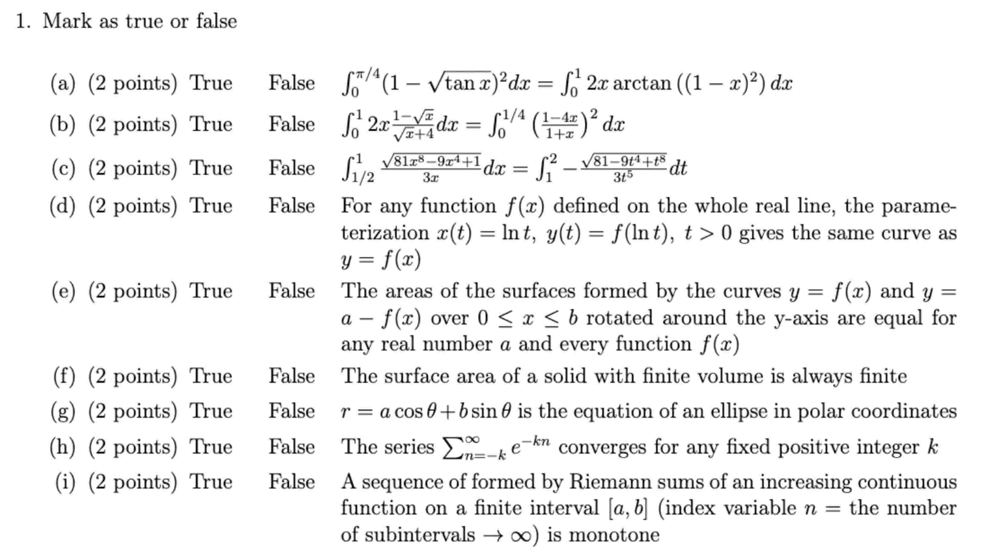 1 . ( i ) should read "A sequence [ . . . ] i s