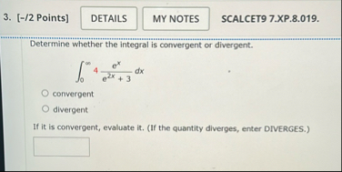[ - / 2 Points ] SCALCET 9 7 . XP . 8 . 0 1 9 .