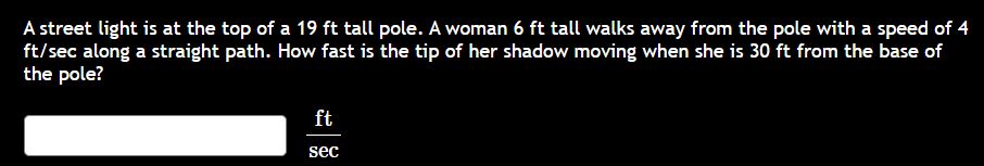 A street light is at the top of a 1 9 ft tall