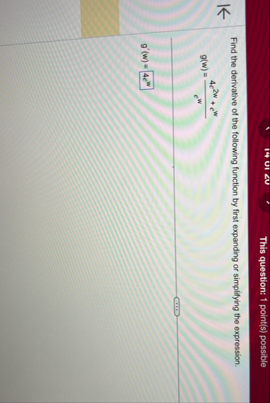 This question: 1 point ( s ) possible Find the