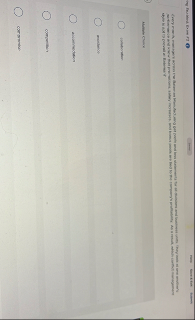 ing Enabled: Exam ~~ 2 G Every month, managers