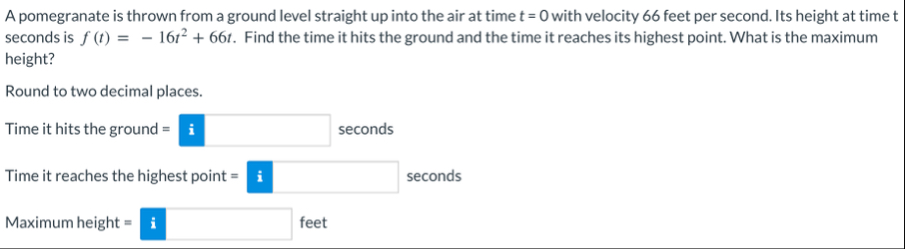 A pomegranate is thrown from a ground level