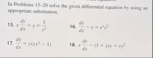 In Problems 1 5 - 2 0 solve the given
