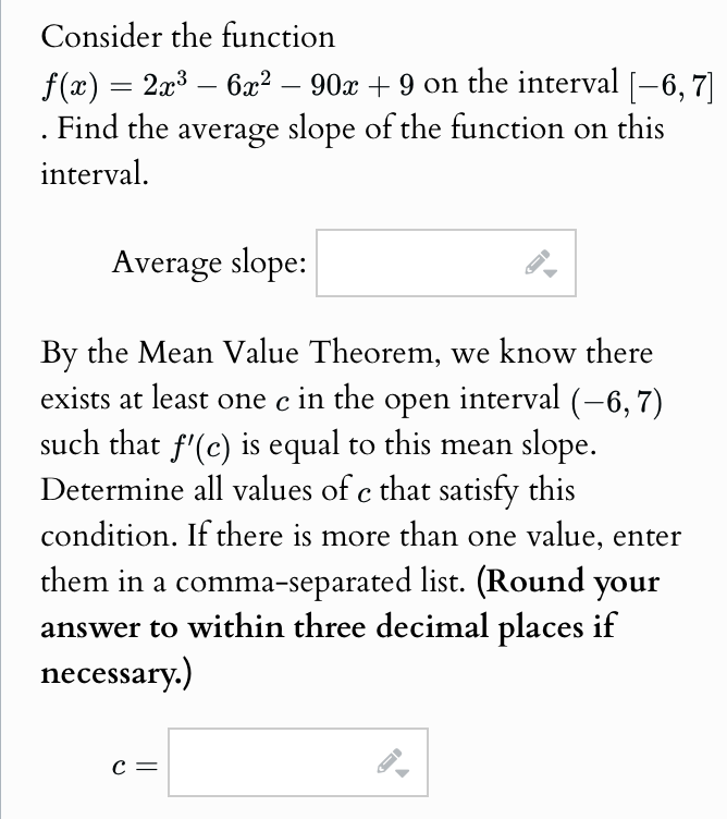 Consider the function f ( x ) = 2 x 3 - 6 x 2 - 9