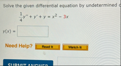 Solve the given differential equation by