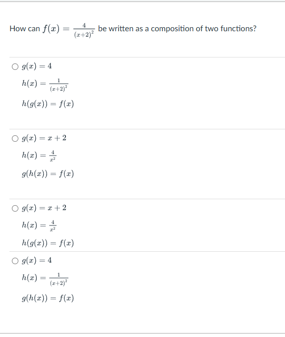 How can f ( x ) = 4 ( x + 2 ) 2 b e written a s a
