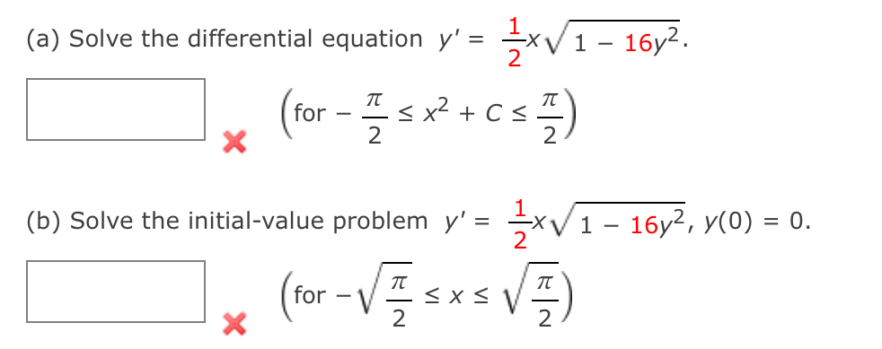 ( a ) Solve the differential equation y ' = 1 2 x