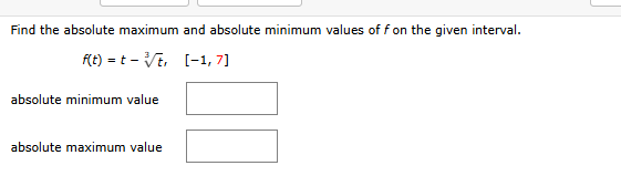Find the a b s o l u t e maximum and a b s o l u