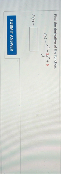 Find the derivative of the function. f ( x ) = x