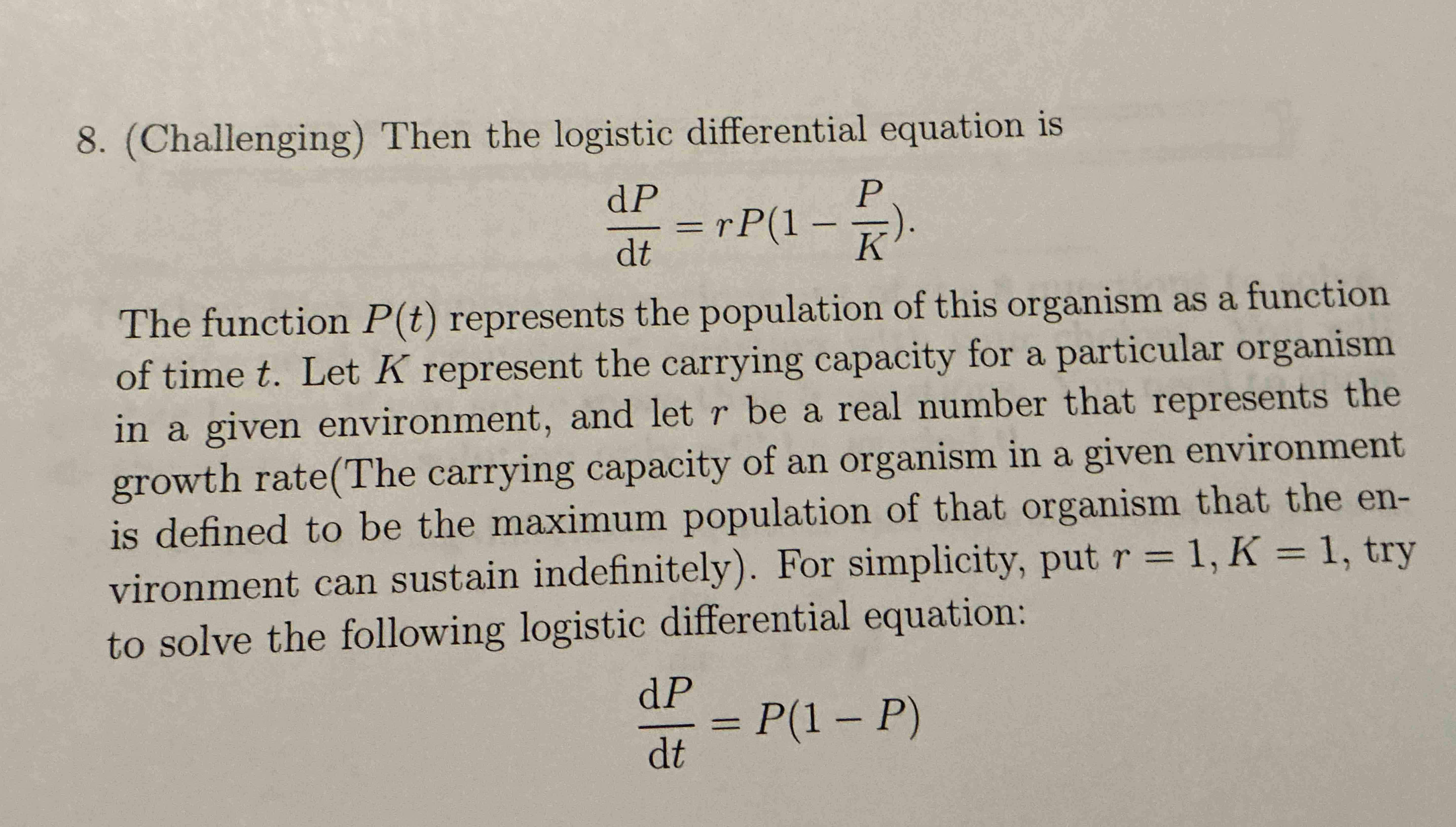 ( C h a l l e n g i n g ) Then the logistic