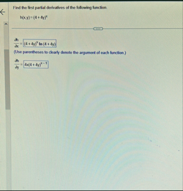 Find the first partial derivatives of the
